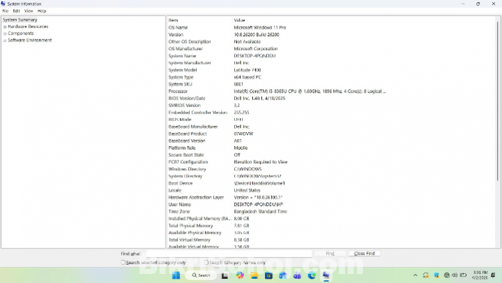 Dell latitude 7400 || core i5 8th Gen